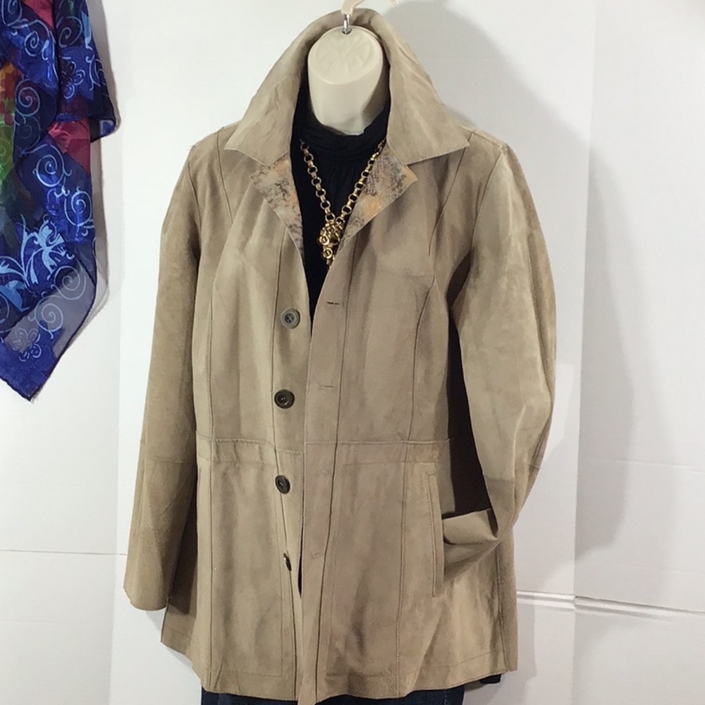 Chico’s Metallic Reversible Button Front Leather … - image 7